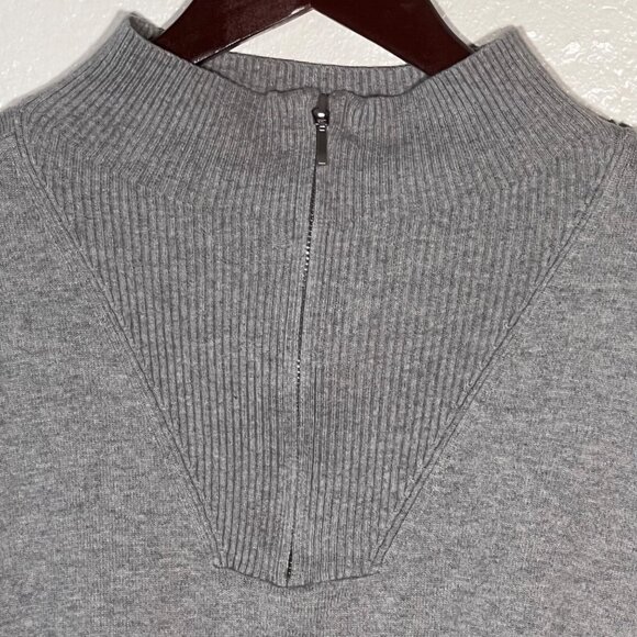 Haven Well Within Gray Mock Neck Sweater Top XL 90% Cotton 10% Cashmere flaw - Picture 3 of 16